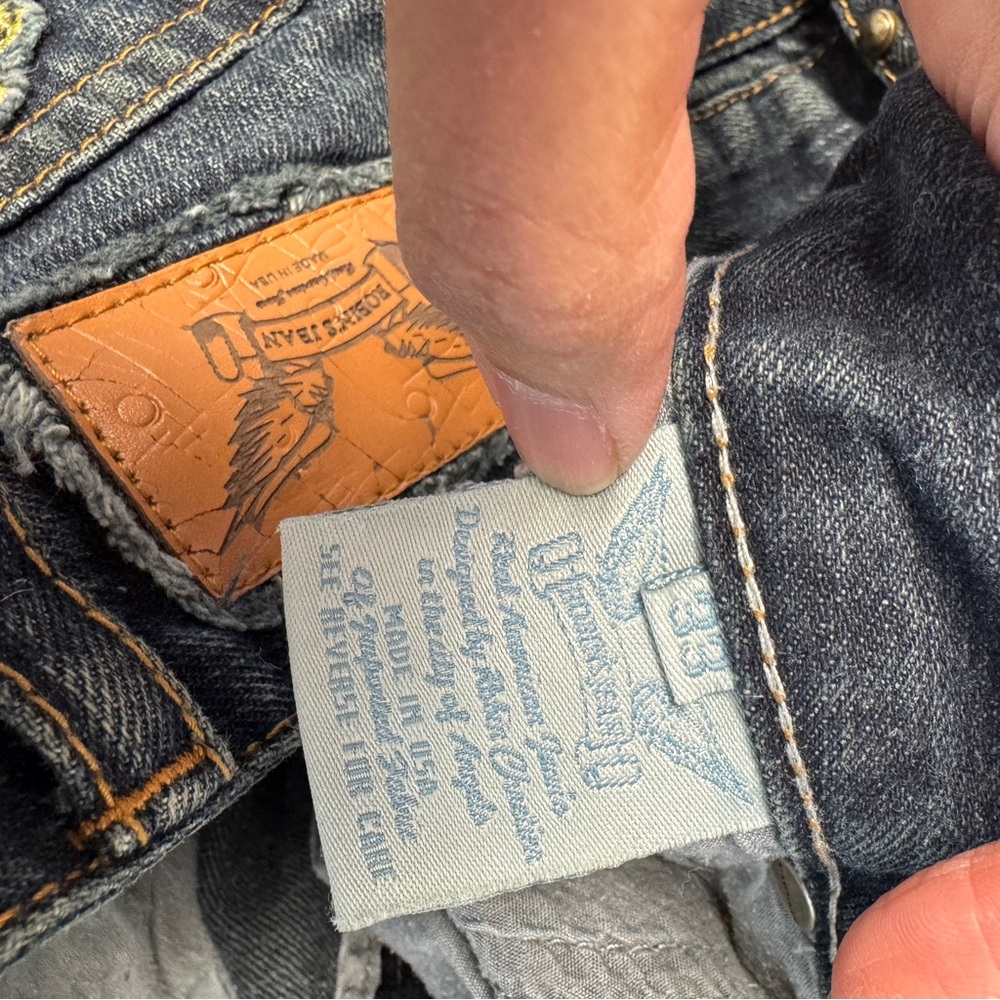 Robin’s Jean US Army Embroidered Jeans Blue Size 31 Y2K Distressed Streetwear - Picture 15 of 16